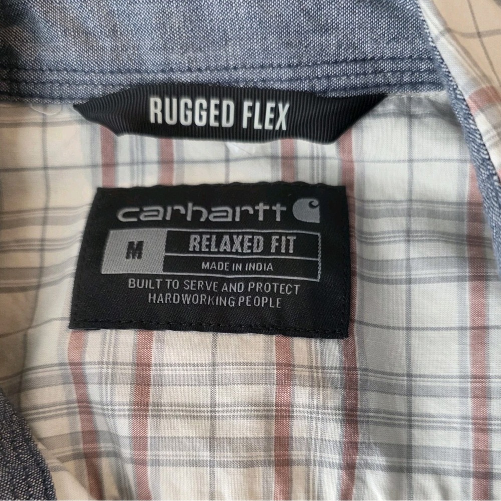 Carhartt Rugged Flex Relaxed Fit Midweight Canvas Short Sleeve Mens Shirt Medium - Picture 3 of 8